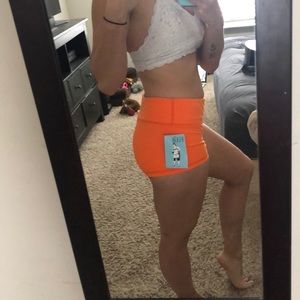 Orange Fleo Shorts, Medium. With tags